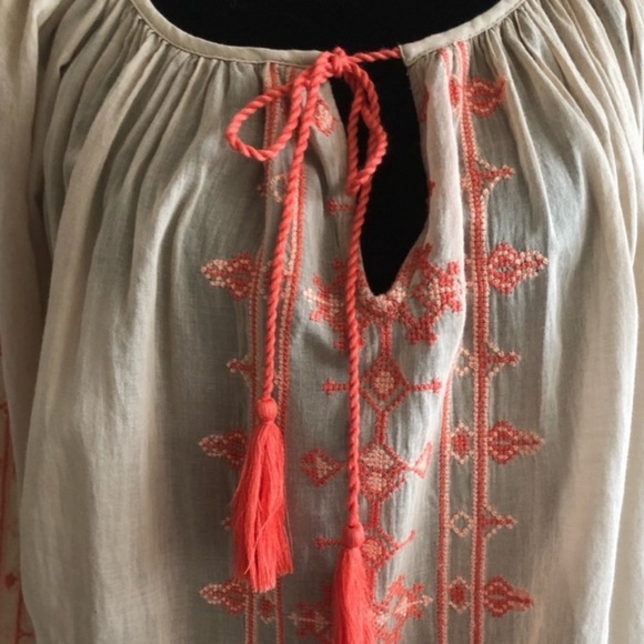 Lucky Brand boho embroidered blouse - Picture 2 of 9